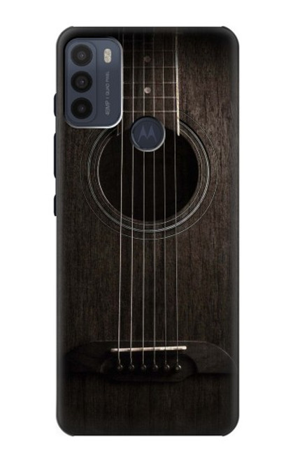 W3834 Old Woods Black Guitar Hülle Schutzhülle Taschen und Leder Flip für Motorola Moto G50