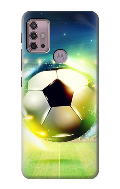W3844 Glowing Football Soccer Ball Hülle Schutzhülle Taschen und Leder Flip für Motorola Moto G30, G20, G10