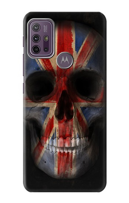 W3848 United Kingdom Flag Skull Hülle Schutzhülle Taschen und Leder Flip für Motorola Moto G10 Power