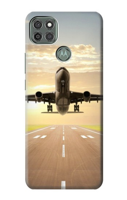 W3837 Airplane Take off Sunrise Hülle Schutzhülle Taschen und Leder Flip für Motorola Moto G9 Power