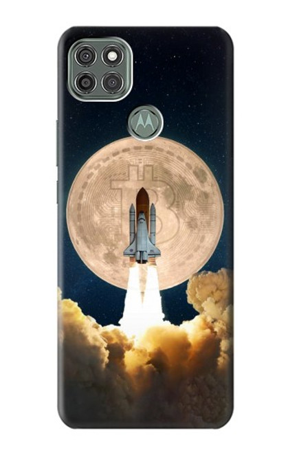 W3859 Bitcoin to the Moon Hülle Schutzhülle Taschen und Leder Flip für Motorola Moto G9 Power