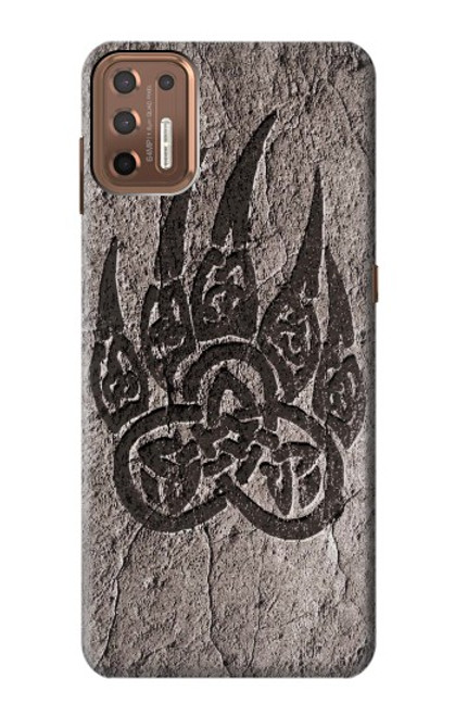 W3832 Viking Norse Bear Paw Berserkers Rock Hülle Schutzhülle Taschen und Leder Flip für Motorola Moto G9 Plus