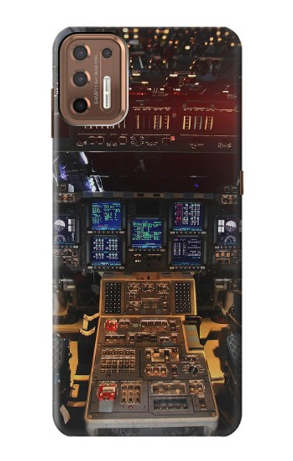 W3836 Airplane Cockpit Hülle Schutzhülle Taschen und Leder Flip für Motorola Moto G9 Plus