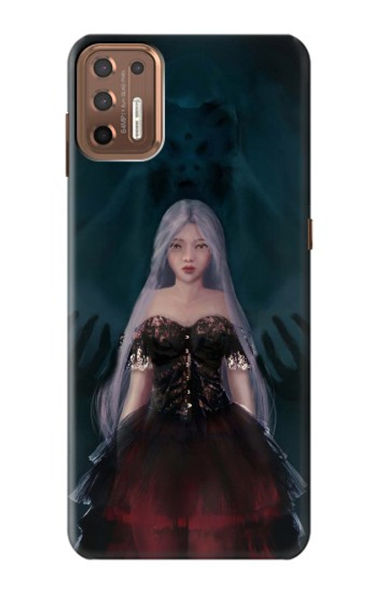 W3847 Lilith Devil Bride Gothic Girl Skull Grim Reaper Hülle Schutzhülle Taschen und Leder Flip für Motorola Moto G9 Plus