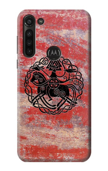 W3831 Viking Norse Ancient Symbol Hülle Schutzhülle Taschen und Leder Flip für Motorola Moto G8 Power