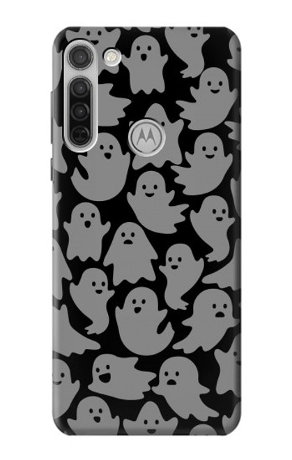 W3835 Cute Ghost Pattern Hülle Schutzhülle Taschen und Leder Flip für Motorola Moto G8