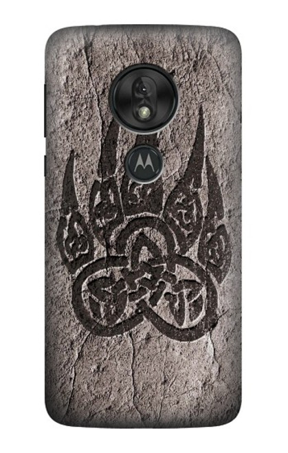 W3832 Viking Norse Bear Paw Berserkers Rock Hülle Schutzhülle Taschen und Leder Flip für Motorola Moto G7 Power