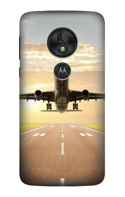 W3837 Airplane Take off Sunrise Hülle Schutzhülle Taschen und Leder Flip für Motorola Moto G7 Power