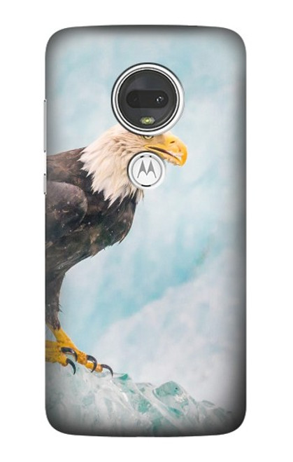 W3843 Bald Eagle On Ice Hülle Schutzhülle Taschen und Leder Flip für Motorola Moto G7, Moto G7 Plus