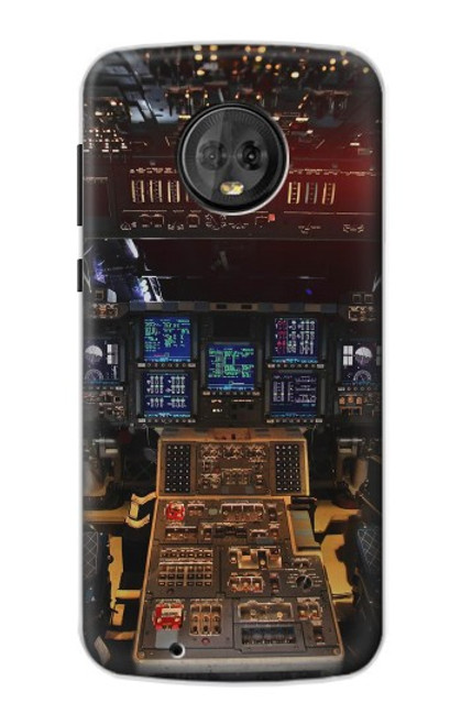 W3836 Airplane Cockpit Hülle Schutzhülle Taschen und Leder Flip für Motorola Moto G6