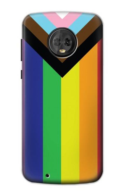 W3846 Pride Flag LGBT Hülle Schutzhülle Taschen und Leder Flip für Motorola Moto G6