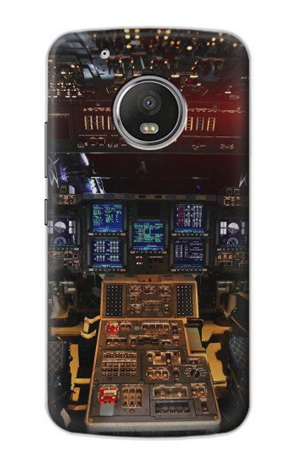 W3836 Airplane Cockpit Hülle Schutzhülle Taschen und Leder Flip für Motorola Moto G5 Plus
