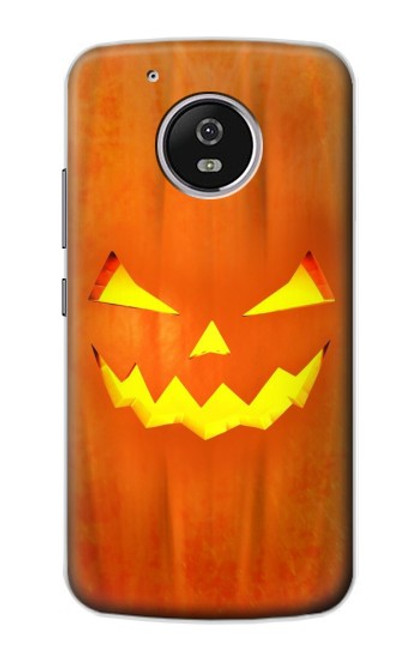 W3828 Pumpkin Halloween Hülle Schutzhülle Taschen und Leder Flip für Motorola Moto G5