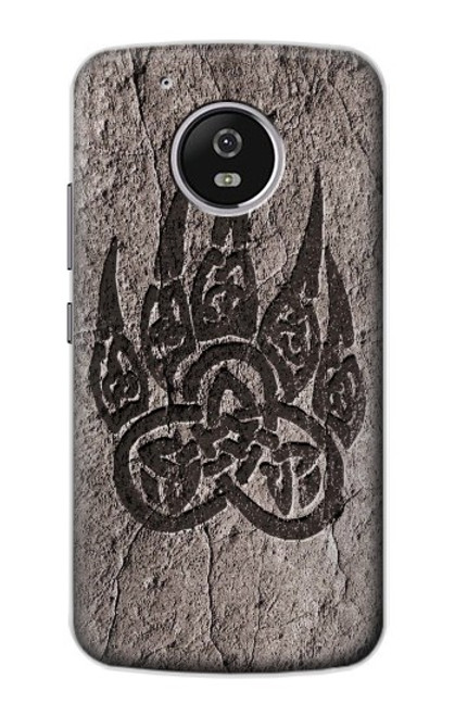 W3832 Viking Norse Bear Paw Berserkers Rock Hülle Schutzhülle Taschen und Leder Flip für Motorola Moto G5