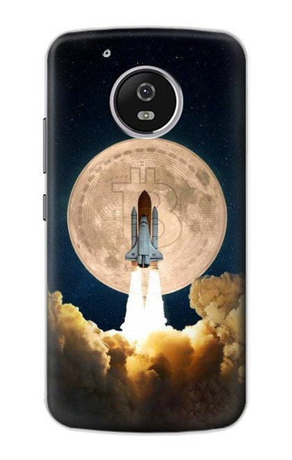 W3859 Bitcoin to the Moon Hülle Schutzhülle Taschen und Leder Flip für Motorola Moto G5