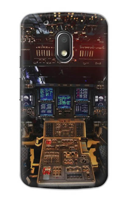 W3836 Airplane Cockpit Hülle Schutzhülle Taschen und Leder Flip für Motorola Moto G4 Play
