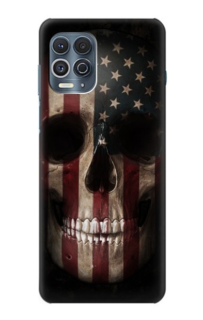 W3850 American Flag Skull Hülle Schutzhülle Taschen und Leder Flip für Motorola Edge S