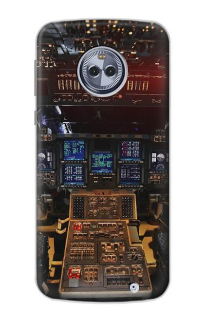 W3836 Airplane Cockpit Hülle Schutzhülle Taschen und Leder Flip für Motorola Moto X4