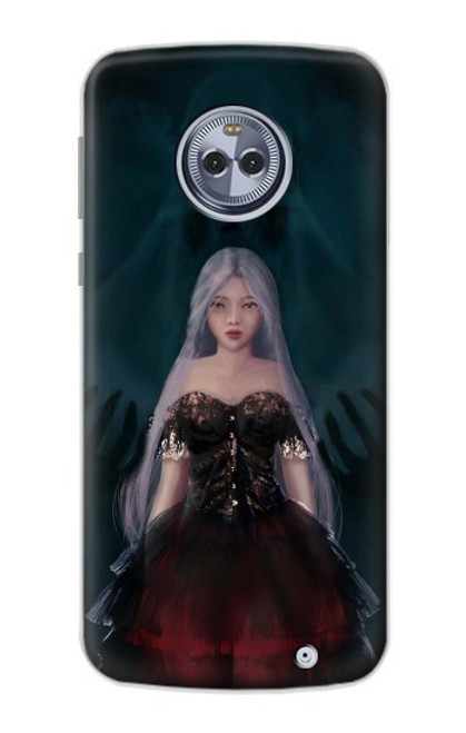 W3847 Lilith Devil Bride Gothic Girl Skull Grim Reaper Hülle Schutzhülle Taschen und Leder Flip für Motorola Moto X4