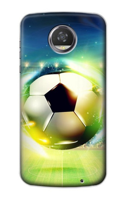 W3844 Glowing Football Soccer Ball Hülle Schutzhülle Taschen und Leder Flip für Motorola Moto Z2 Play, Z2 Force