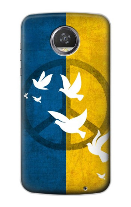 W3857 Peace Dove Ukraine Flag Hülle Schutzhülle Taschen und Leder Flip für Motorola Moto Z2 Play, Z2 Force