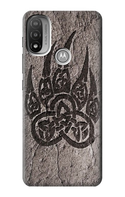 W3832 Viking Norse Bear Paw Berserkers Rock Hülle Schutzhülle Taschen und Leder Flip für Motorola Moto E20,E30,E40