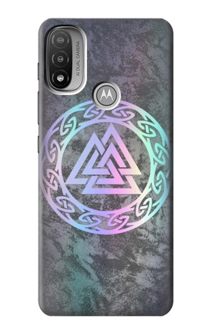 W3833 Valknut Odin Wotans Knot Hrungnir Heart Hülle Schutzhülle Taschen und Leder Flip für Motorola Moto E20,E30,E40