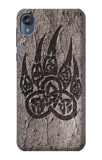 W3832 Viking Norse Bear Paw Berserkers Rock Hülle Schutzhülle Taschen und Leder Flip für Motorola Moto E6, Moto E (6th Gen)