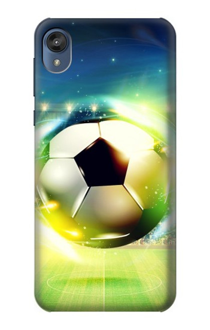 W3844 Glowing Football Soccer Ball Hülle Schutzhülle Taschen und Leder Flip für Motorola Moto E6, Moto E (6th Gen)