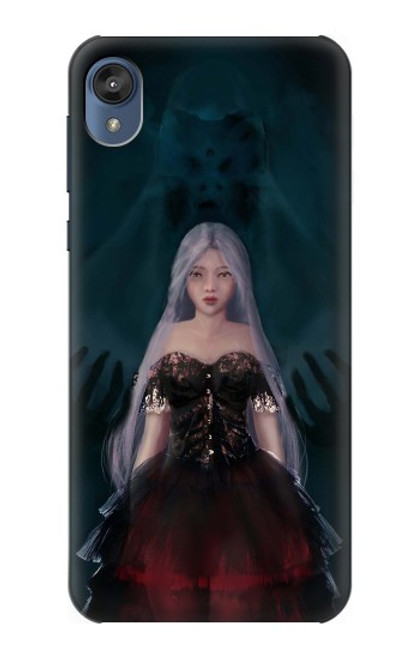 W3847 Lilith Devil Bride Gothic Girl Skull Grim Reaper Hülle Schutzhülle Taschen und Leder Flip für Motorola Moto E6, Moto E (6th Gen)