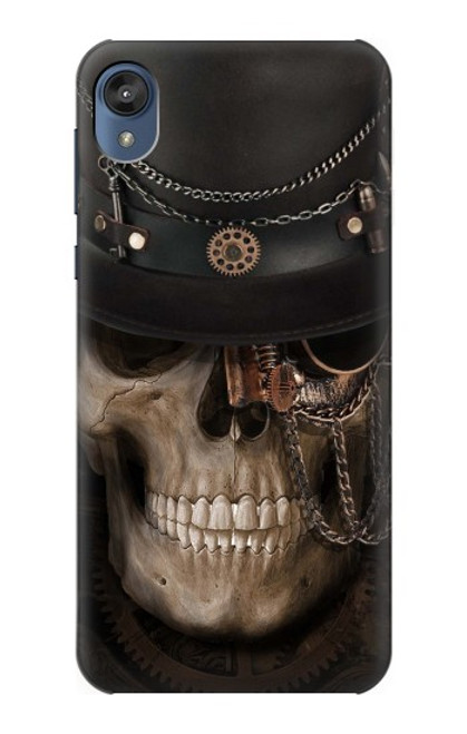 W3852 Steampunk Skull Hülle Schutzhülle Taschen und Leder Flip für Motorola Moto E6, Moto E (6th Gen)