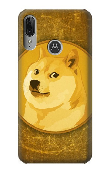 W3826 Dogecoin Shiba Hülle Schutzhülle Taschen und Leder Flip für Motorola Moto E6 Plus, Moto E6s