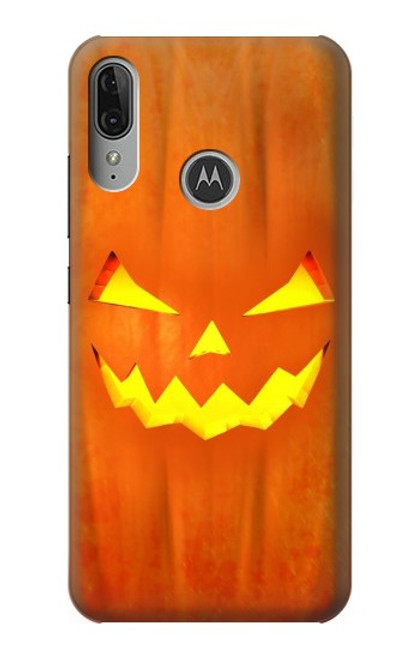 W3828 Pumpkin Halloween Hülle Schutzhülle Taschen und Leder Flip für Motorola Moto E6 Plus, Moto E6s