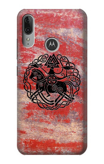 W3831 Viking Norse Ancient Symbol Hülle Schutzhülle Taschen und Leder Flip für Motorola Moto E6 Plus, Moto E6s