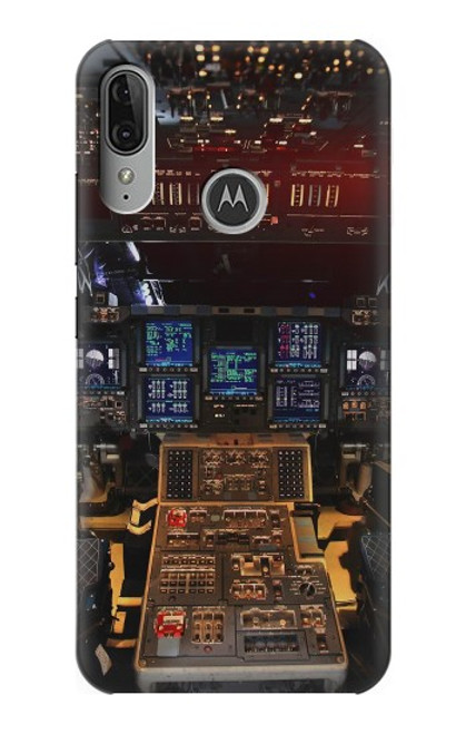 W3836 Airplane Cockpit Hülle Schutzhülle Taschen und Leder Flip für Motorola Moto E6 Plus, Moto E6s