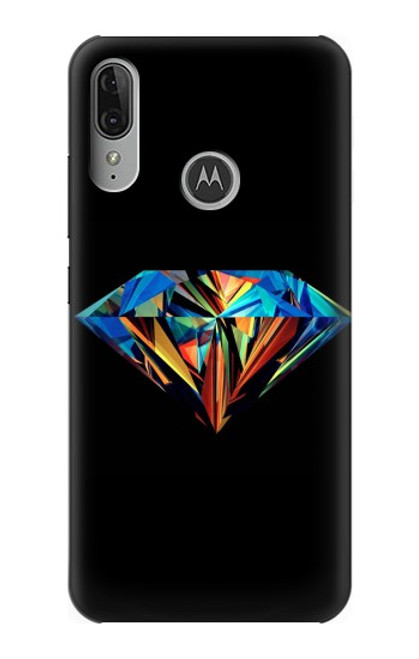 W3842 Abstract Colorful Diamond Hülle Schutzhülle Taschen und Leder Flip für Motorola Moto E6 Plus, Moto E6s