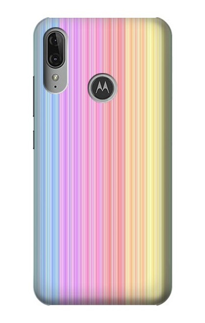W3849 Colorful Vertical Colors Hülle Schutzhülle Taschen und Leder Flip für Motorola Moto E6 Plus, Moto E6s