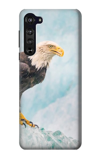 W3843 Bald Eagle On Ice Hülle Schutzhülle Taschen und Leder Flip für Motorola Edge