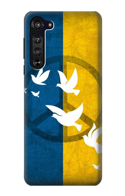 W3857 Peace Dove Ukraine Flag Hülle Schutzhülle Taschen und Leder Flip für Motorola Edge