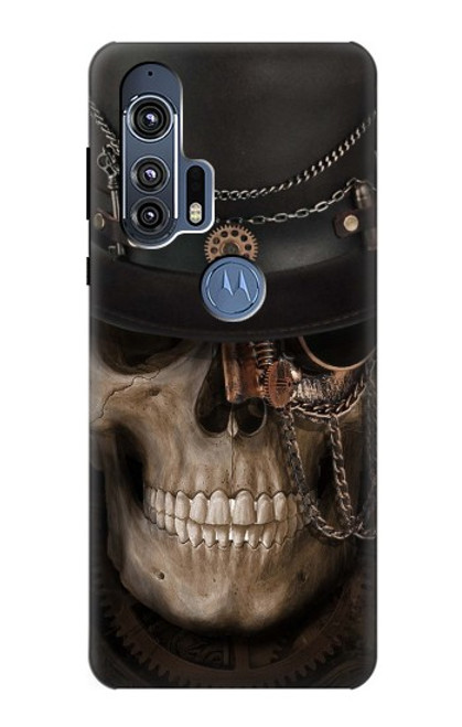 W3852 Steampunk Skull Hülle Schutzhülle Taschen und Leder Flip für Motorola Edge+