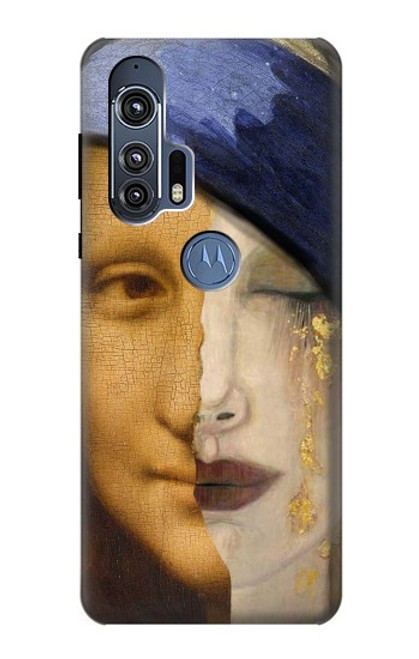 W3853 Mona Lisa Gustav Klimt Vermeer Hülle Schutzhülle Taschen und Leder Flip für Motorola Edge+