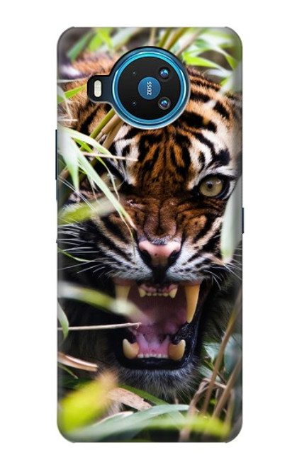 W3838 Barking Bengal Tiger Hülle Schutzhülle Taschen und Leder Flip für Nokia 8.3 5G