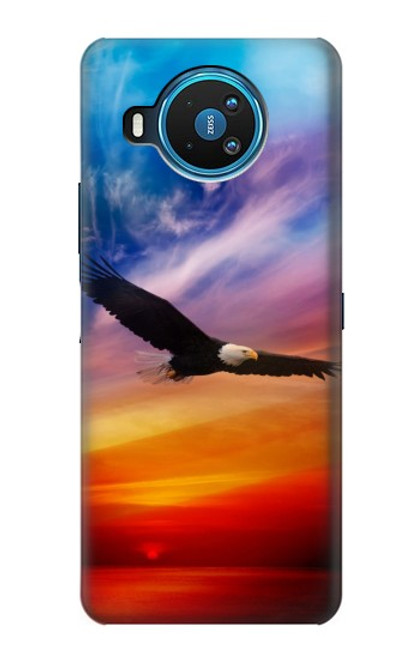 W3841 Bald Eagle Flying Colorful Sky Hülle Schutzhülle Taschen und Leder Flip für Nokia 8.3 5G