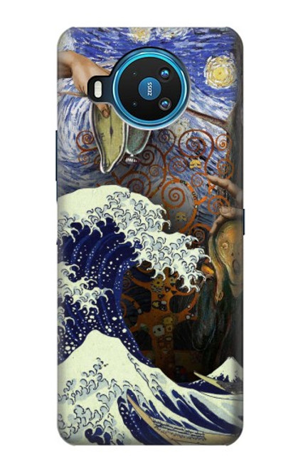 W3851 World of Art Van Gogh Hokusai Da Vinci Hülle Schutzhülle Taschen und Leder Flip für Nokia 8.3 5G