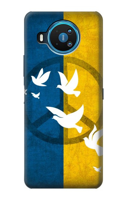 W3857 Peace Dove Ukraine Flag Hülle Schutzhülle Taschen und Leder Flip für Nokia 8.3 5G