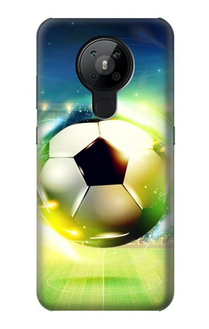 W3844 Glowing Football Soccer Ball Hülle Schutzhülle Taschen und Leder Flip für Nokia 5.3