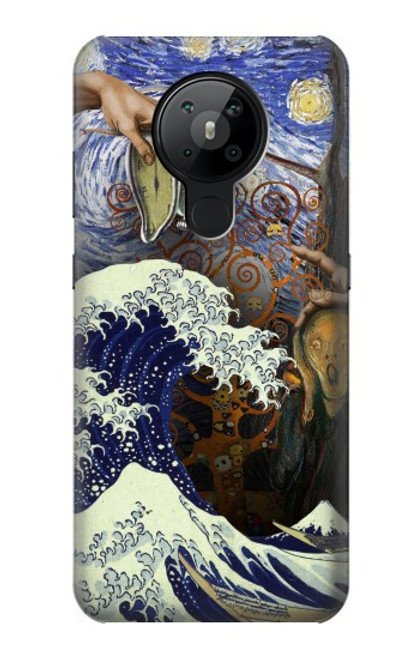 W3851 World of Art Van Gogh Hokusai Da Vinci Hülle Schutzhülle Taschen und Leder Flip für Nokia 5.3