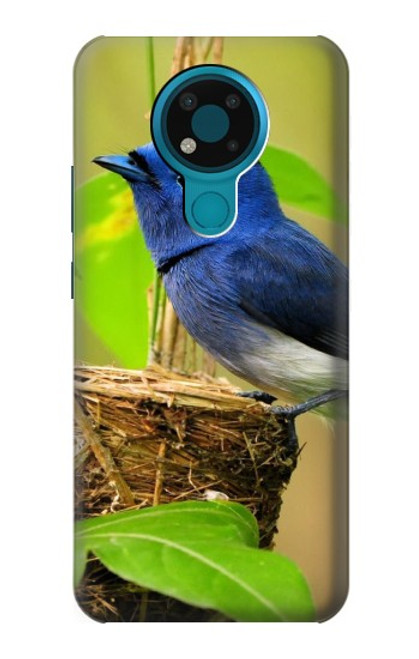W3839 Bluebird of Happiness Blue Bird Hülle Schutzhülle Taschen und Leder Flip für Nokia 3.4