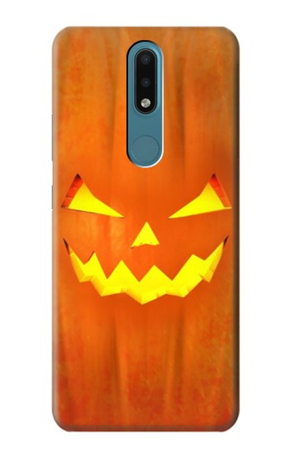 W3828 Pumpkin Halloween Hülle Schutzhülle Taschen und Leder Flip für Nokia 2.4