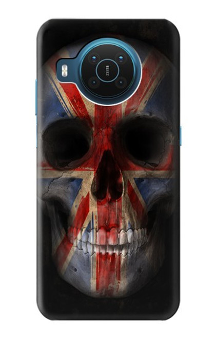 W3848 United Kingdom Flag Skull Hülle Schutzhülle Taschen und Leder Flip für Nokia X20